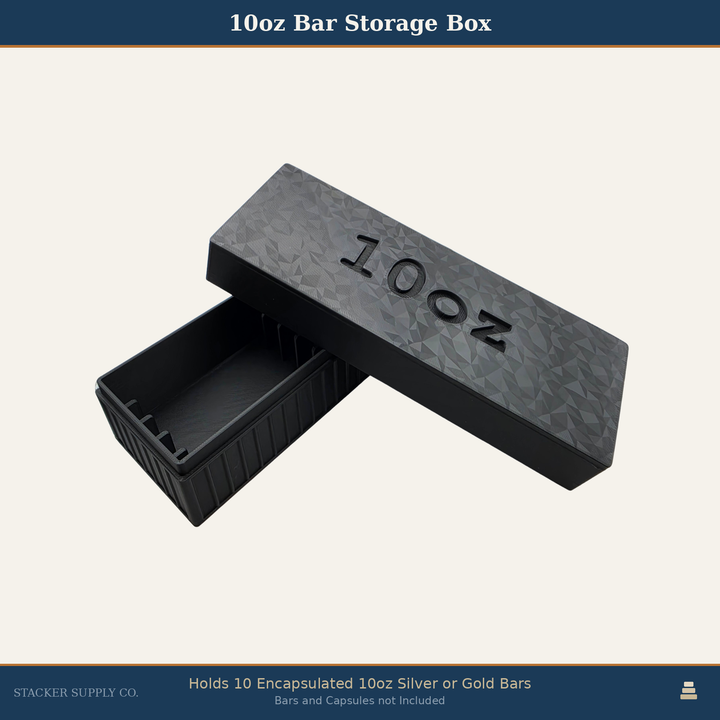 10oz Silver Bar Storage Box - Holds 10 - Columns