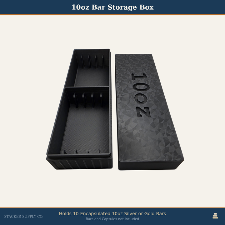 10oz Silver Bar Storage Box - Holds 10 - Columns