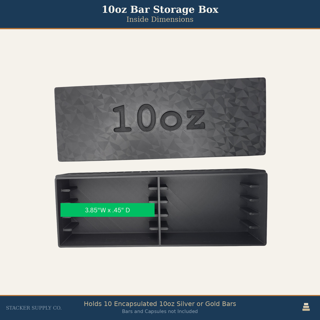 10oz Silver Bar Storage Box - Holds 10 - Columns