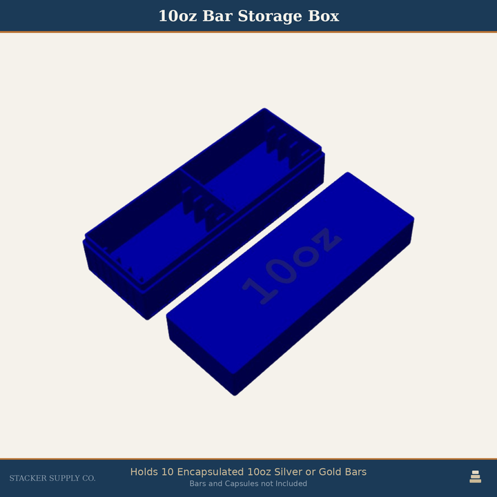 10oz Silver Bar Storage Box - Holds 10 - Columns