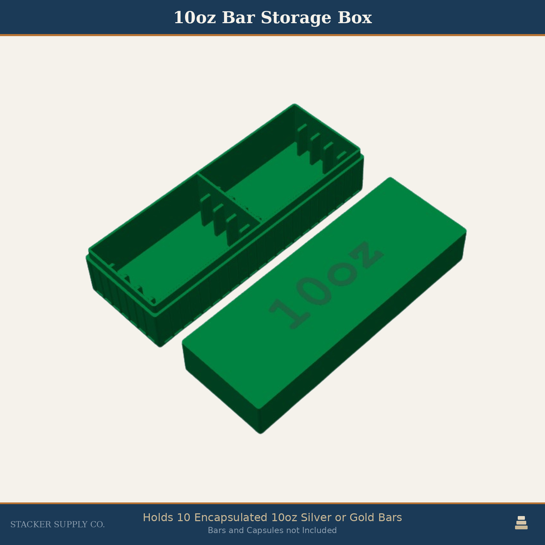10oz Silver Bar Storage Box - Holds 10 - Columns