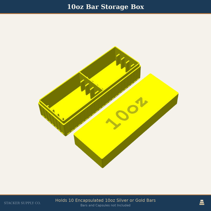 10oz Silver Bar Storage Box - Holds 10 - Columns