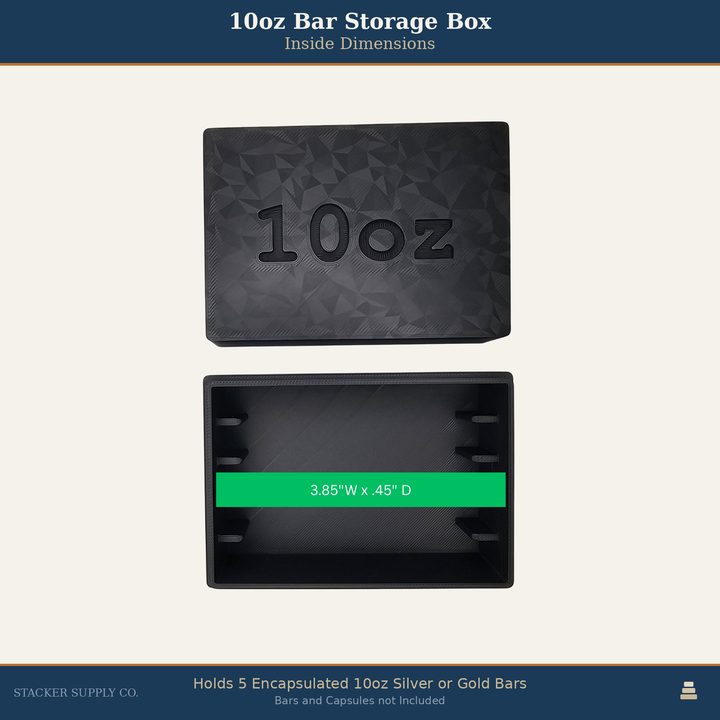 10oz Silver Bar Storage Box - Holds 5 - Columns