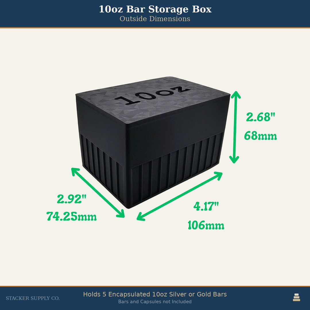 10oz Silver Bar Storage Box - Holds 5 - Columns