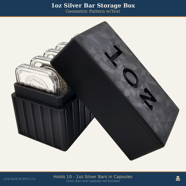 1oz Silver Bar Storage Box - Columns
