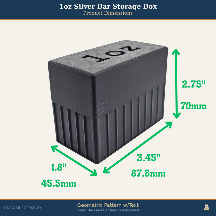 1oz Silver Bar Storage Box - Columns