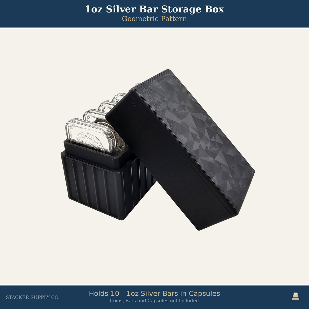 1oz Silver Bar Storage Box - Columns