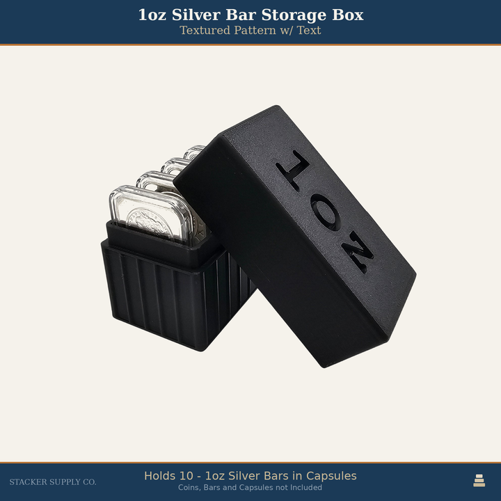 1oz Silver Bar Storage Box - Columns
