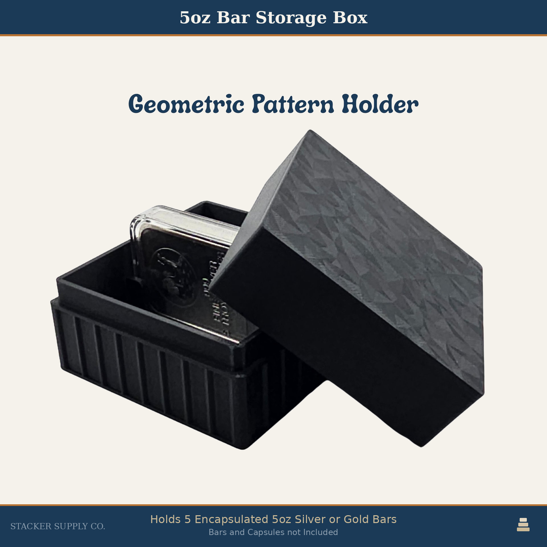 5oz Silver Bar Storage Box - Holds 5 - Columns