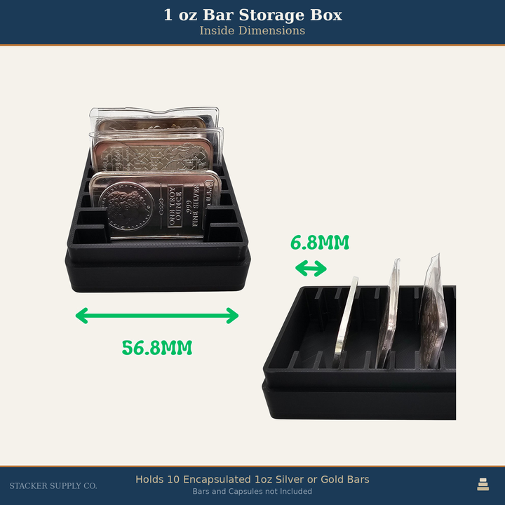 1oz Bar Storage Box - Holds 10 - Horizontal
