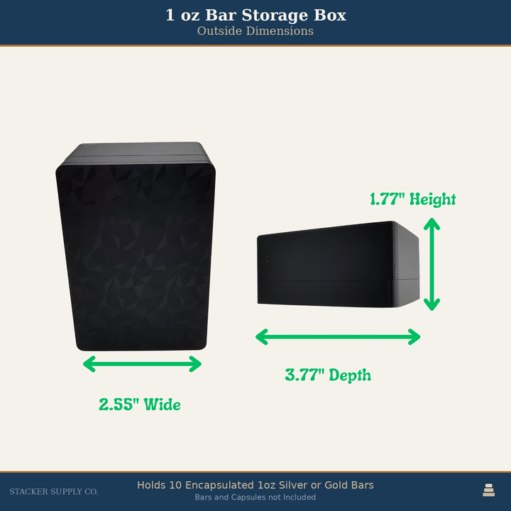 1oz Bar Storage Box - Holds 10 - Horizontal