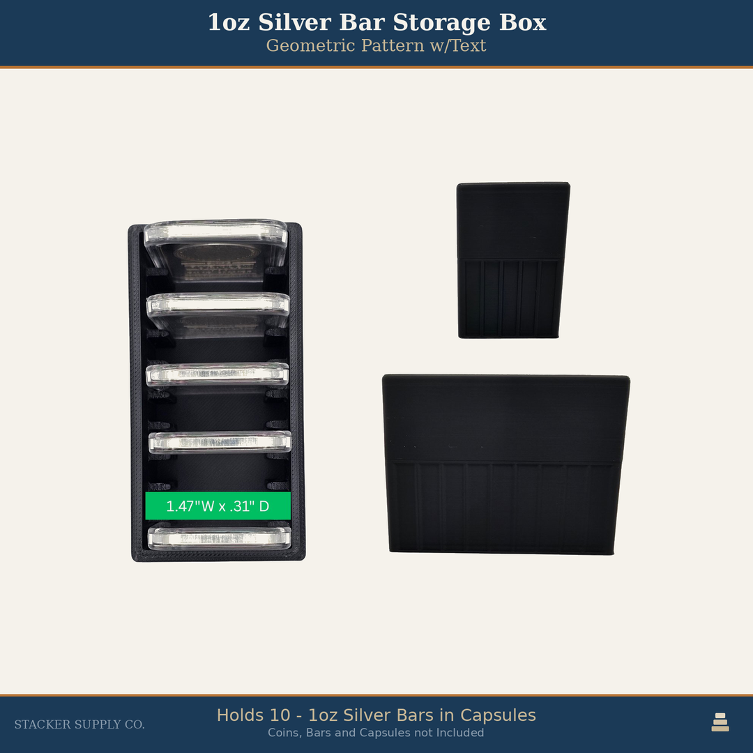 1oz Silver Bar Storage Box - Columns